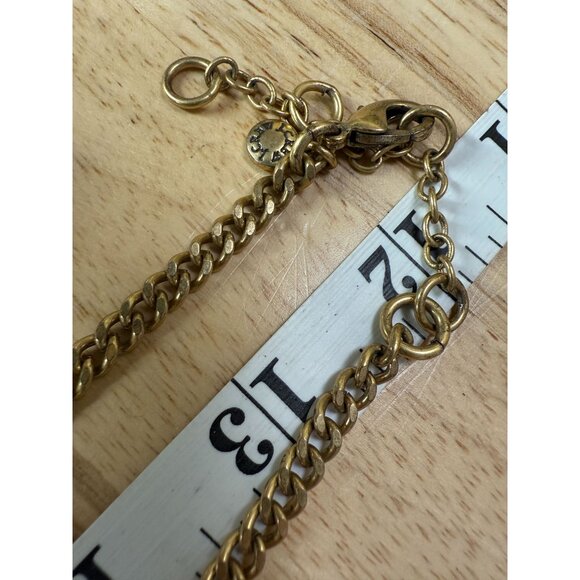 J.Crew Orange Floral Crystal Rhinestone Statement Necklace With Gold-Tone Chain - Picture 10 of 10